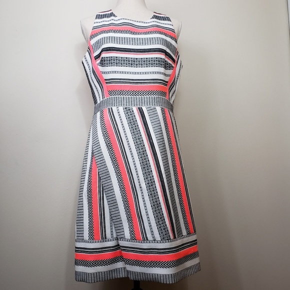 kate spade Dresses & Skirts - Kate Spade Black And White Pink Neon Stripe  Dress